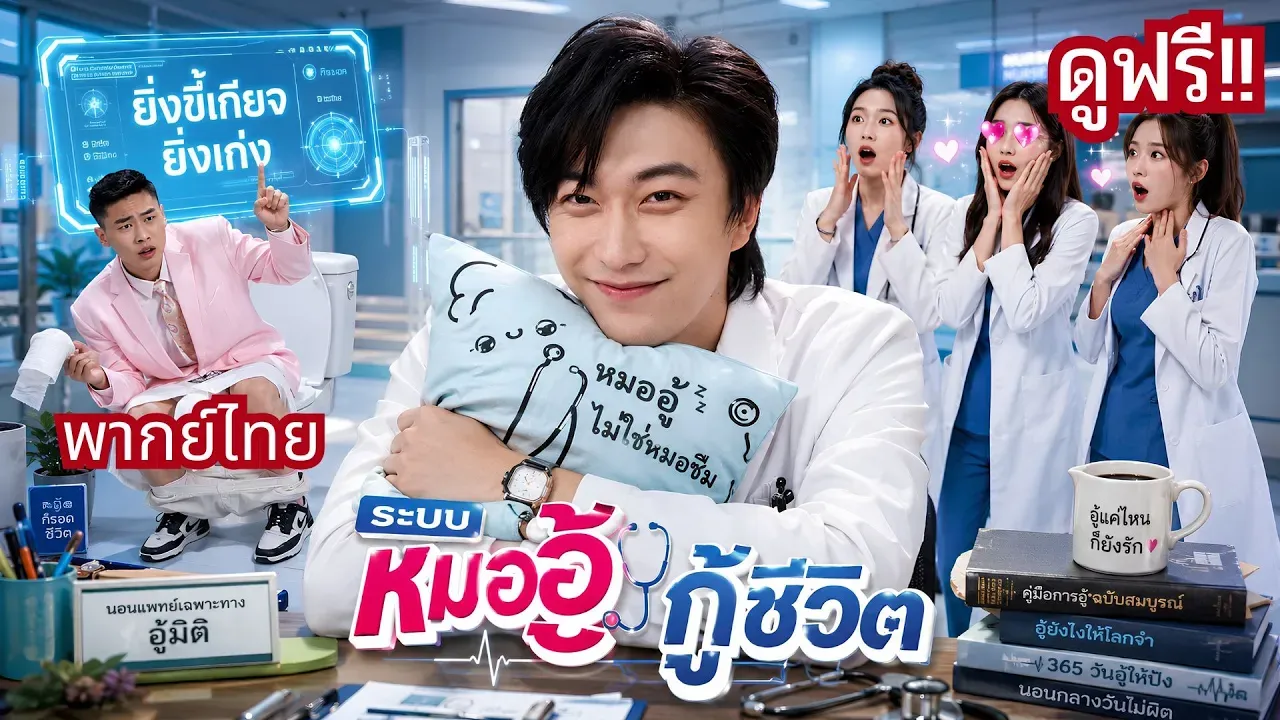 ซีรีส์แนวตั้ง (พากย์ไทย)  หมอเกิดใหม่ได้ระบบสุดโกง ยิ่งอู้ยิ่งเก่ง แต่ดันรักษาโรคได้ทุกเคส จนหมอสาวยกให้เป็นอัจฉริยะ พากย์ไทย ครบทุกตอน คมชัด HD